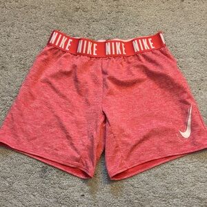 Nike Red Heathered Shorts with Logo Waistband